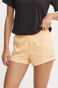 New Balance szorty do biegania kolor pomarańczowy gładkie medium waist WS41286PAE - Spodenki damskie - miniaturka - grafika 1