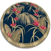 Dywany - Modny winylowy dywan okrągły egzotyczna roślinność fi70 cm - miniaturka - grafika 1