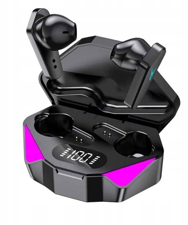 Fineblue Słuchawki dokanałowe douszne gamingowe bluetooth przenośne czarne X15