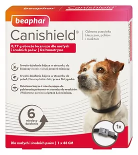 Obroża Kleszcze Pchły Beaphar Canishield 48CM S/m - Artykuły przeciw pasożytom - miniaturka - grafika 1