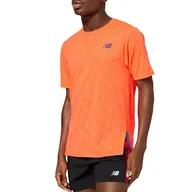 Koszulki sportowe męskie - Koszulka New Balance MT23281ERE - pomarańczowa - miniaturka - grafika 1