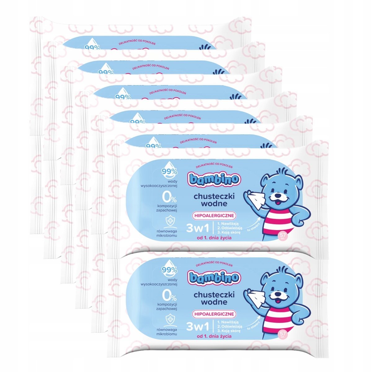 Chusteczki nawilżane bezzapachowe BAMBINO 12x57