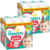 Pieluchy - Zestaw Pampers Pants, pieluchomajtki, rozmiar 3, 6-11 kg, 2 x 204 sztuki - miniaturka - grafika 1