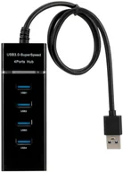 Huby USB - HUB USB Roger Roger AD15651 USB 3.0 Hubs - Sadalītājs 4 x USB 3.0 / 5 Gbps Melns - miniaturka - grafika 1