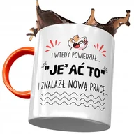 Kubki - Kubek Pomarańczowy na Pożegnanie z Pracy Prezent z Nadrukiem ze Zdjęciem + Opakowanie na prezent (wzór 01) - miniaturka - grafika 1