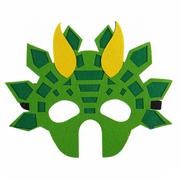 Dodatki do strojów karnawałowych - Filcowa maska zwierzątka, Dinozaur, zielona - miniaturka - grafika 1