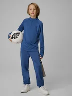 Spodnie i spodenki dla chłopców - 4F Spodnie sportowe szybkoschnące chłopięce - granatowe 146/152 (10-12 lat) - miniaturka - grafika 1