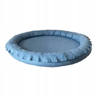 Kokony niemowlęce - Mata dla dziecka GNIAZDKO LNIANE niebieskie - miniaturka - grafika 1