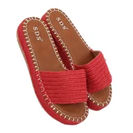 Klapki i japonki damskie - Klapki espadryle czerwone 7970-PL Red - ButyModne - miniaturka - grafika 1