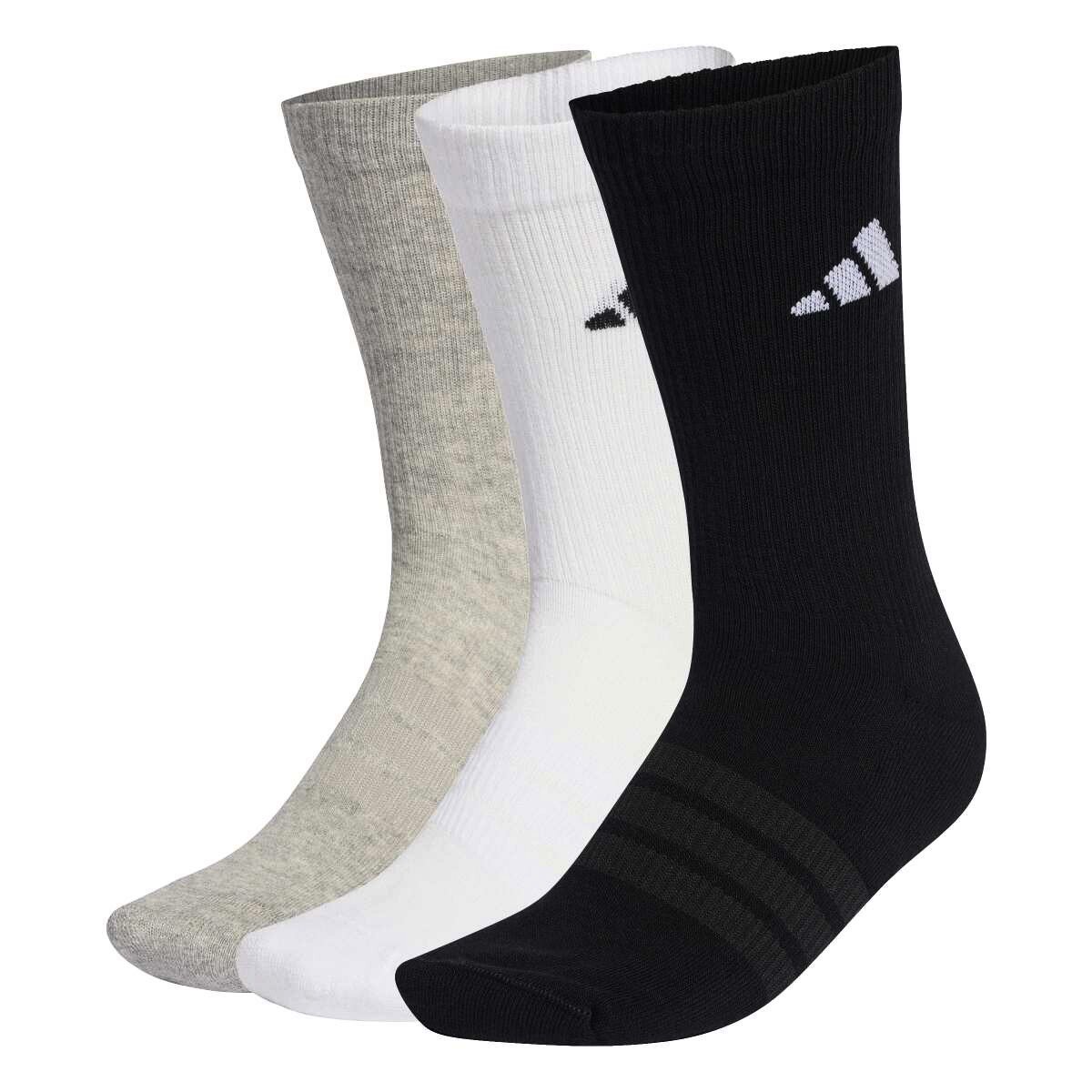 Skarpetki adidas Cushioned Sportswear Crew Socks 3 Pair Pack Medium Grey Heather/White/Black L
