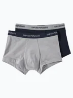 Majtki męskie - Emporio Armani Obcisłe bokserki Mężczyźni Bawełna szary|niebieski jednolity, S - miniaturka - grafika 1