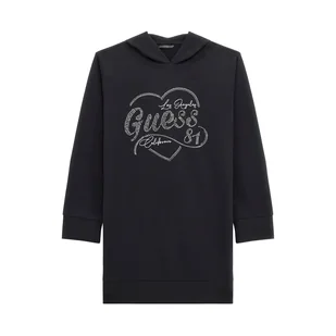 Dziecięca Sukienka GUESS HOODED TERRY LS DRESS J4RK28KA6R4-JBLK – Czarny - Sukienki i spódniczki dla dziewczynek - miniaturka - grafika 1