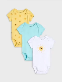 Pajacyki dla niemowląt - Sinsay - Body 3 pack - żółty - grafika 1
