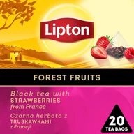 Herbata - Lipton Czarna herbata z truskawkami z Francji 30 g (20 torebek) - miniaturka - grafika 1