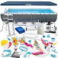 Baseny ogrodowe - Basen ogrodowy stelażowy, 22w1, Intex, 732x366x132 cm - miniaturka - grafika 1