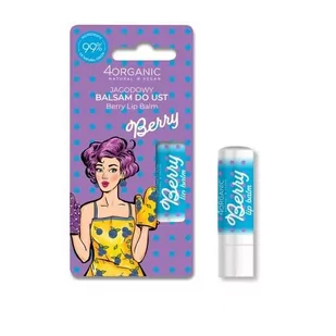 4organic Pin-up Girl Natural lip balm Berry 5g - Balsamy do ust - miniaturka - grafika 1
