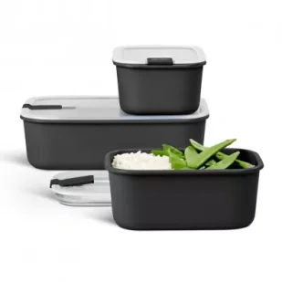 Mepal Zestaw pojemników na żywność EasyClip Nordic Black 106181041100 2 x 700 ml + 1.5 l - Pojemniki kuchenne - miniaturka - grafika 1