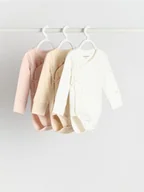 Śpiochy dla niemowląt - Reserved - Body z kopertowym zapięciem 3 pack - złamana biel - miniaturka - grafika 1