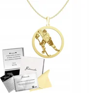 Łańcuszki - Złoty Naszyjnik HOKEJ Hokeista Łańcuszek Prezent SREBRO 925 GRAWER GRATIS - miniaturka - grafika 1