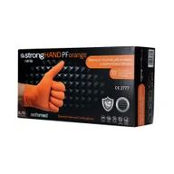 Rękawiczki jednorazowe - SAFEMED STRONG HAND PF Mocne rękawice jednorazowe nitrylowe o diamentowej fakturze Orange XL 50 szt. - miniaturka - grafika 1