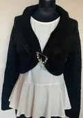 Swetry damskie - BOLERKO DAMSKIE CZARNE SWETER Prezent dla niej EXTRA OKAZJĄ - miniaturka - grafika 1