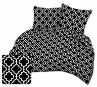 Pościel - pościel bawełna lux 140x200 + 1 poszewka B 328-1 maroko białe na czarnym - miniaturka - grafika 1