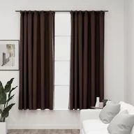 Zasłony - vidaXL Zasłony stylizowane na lniane, 2 szt., taupe, 140x175 cm - miniaturka - grafika 1