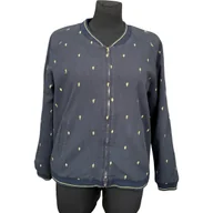 Bluzy damskie - ICHI Bluza Rozpinana Damska Wygodna Zamek Błyskawiczny Ciepła Granatowa Rozmiar L - miniaturka - grafika 1