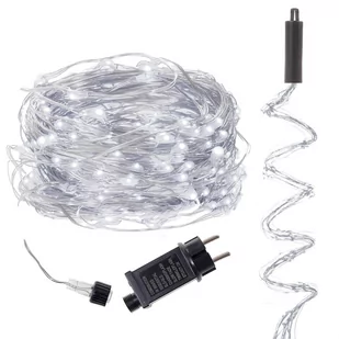 Lampki choinkowe 300 LED na prąd włosy anioła zimny biały CL0094 - Oświetlenie świąteczne - miniaturka - grafika 1