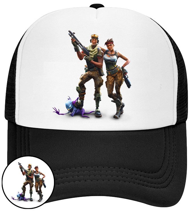 CZAPKA Z DASZKIEM FORTNITE DLA DZIECI LATO SIATKA CZARNA BEJSBOLÓWKA