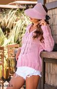 Swetry damskie - Luźny sweter damski w kolorze różowym CLEO, Kolor różowy, Rozmiar Oversize, KAMEA - Primodo.com - miniaturka - grafika 1