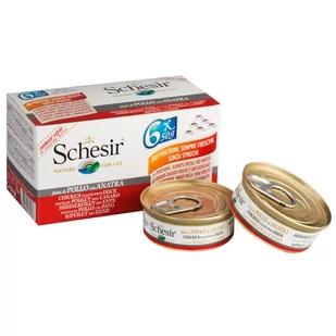 Schesir Natural kurczak z kaczką 6x50g - Mokra karma dla kotów - miniaturka - grafika 1
