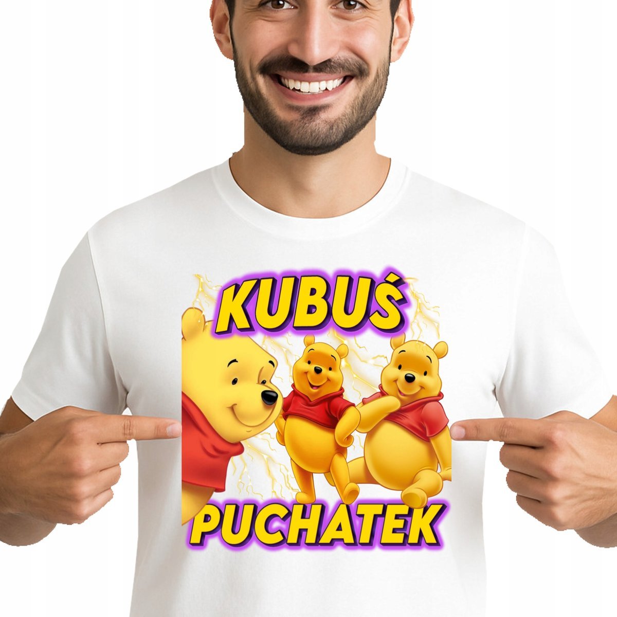 ŚMIESZNA KOSZULKA MĘSKA KUBUŚ PUCHATEK NADRUK PREMIUM bootleg S 3491