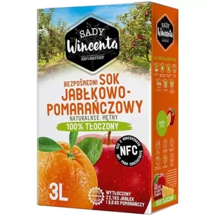 Sady Wincenta Sady Wincenta Sok 100% jabłkowo-pomarańczowy naturalnie mętny tłoczony NFC 3 l - Soki i napoje niegazowane - miniaturka - grafika 1