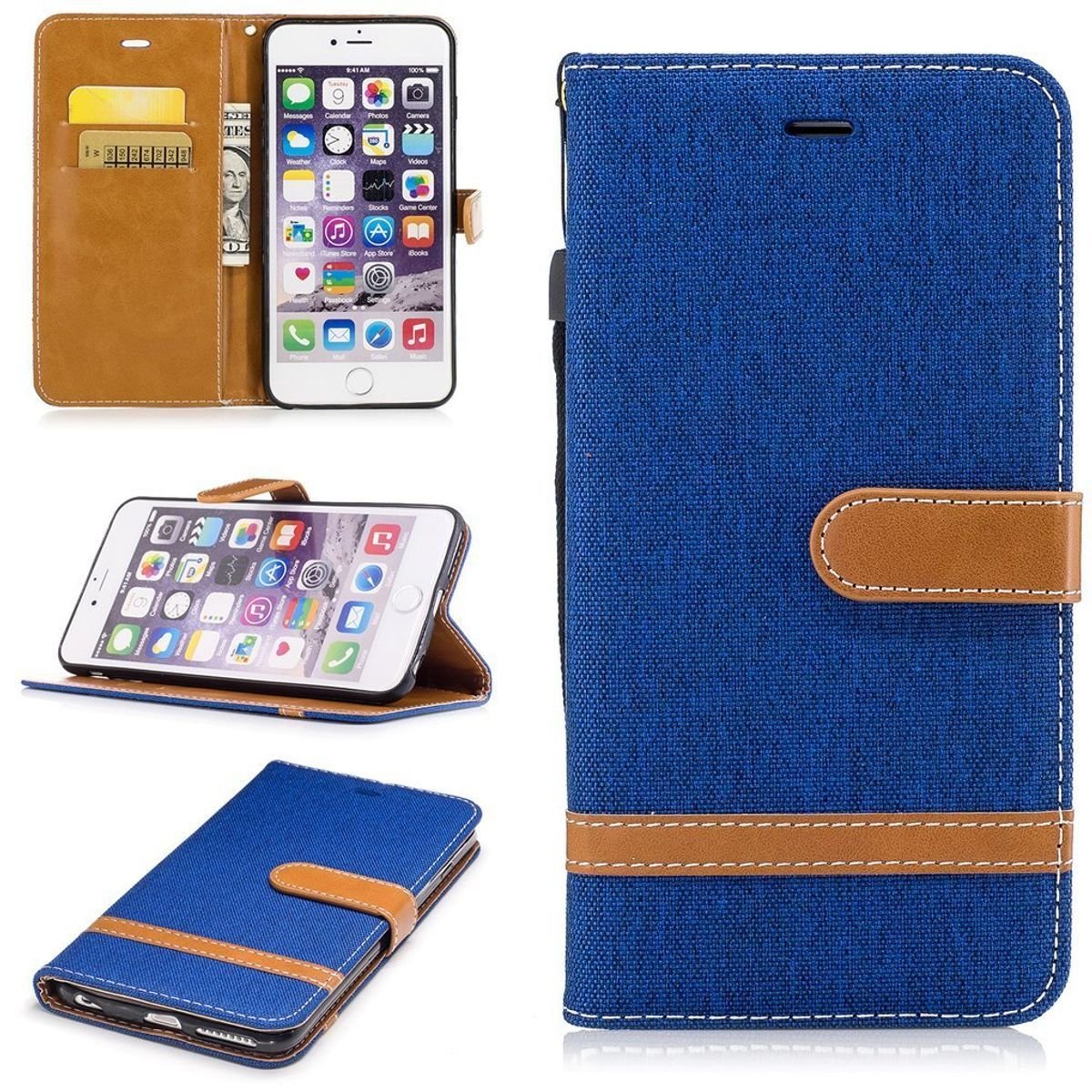 Etui na telefon komórkowy Apple iPhone 6 / 6s Jeans Cover Niebieski