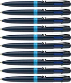 Długopisy - Schneider 138003 Take 4 długopis wielokolorowy (4 kolory, wkłady wymienne, tworzywo sztuczne z recyklingu) ciemnoniebiesko-jasnoniebieski, 10 sztuk - miniaturka - grafika 1