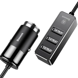 Enjoy Baseus Baseus Together ładowarka samochodowa z przedłużaczem hubem 4x USB 5.5A czarny (CCTON-01) hurtel-37936-0 - Ładowarki samochodowe - miniaturka - grafika 14