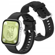 Akcesoria do smartwatchy - Pasek Bizon Strap Watch Silicone Pro do Huawei Watch Fit 3, czarny - miniaturka - grafika 1