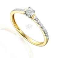 Pierścionki - Złoty pierścionek Au 585 z diamentami R31737 YW - miniaturka - grafika 1