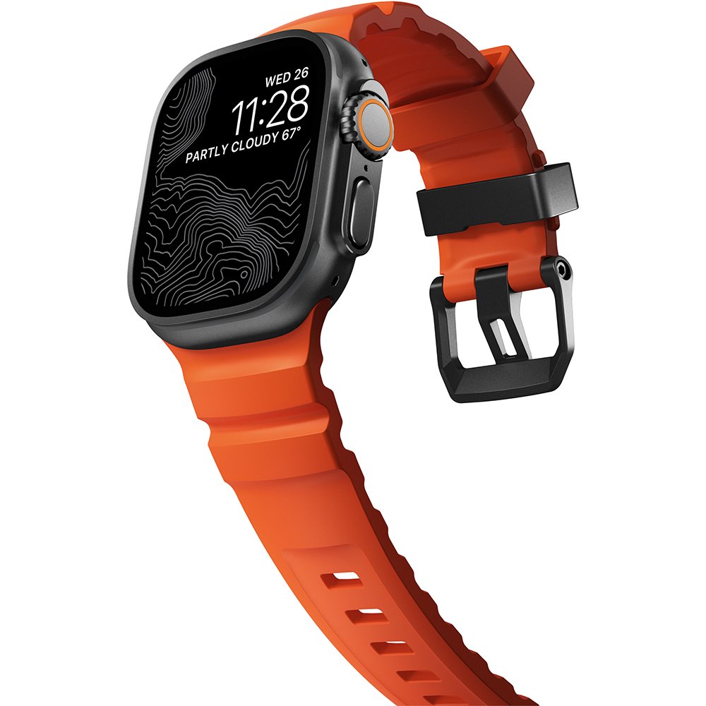 Nomad Pasek Rocky Point Band do Apple Watch 49/46/45/44 mm, pomarańczowo-czarny