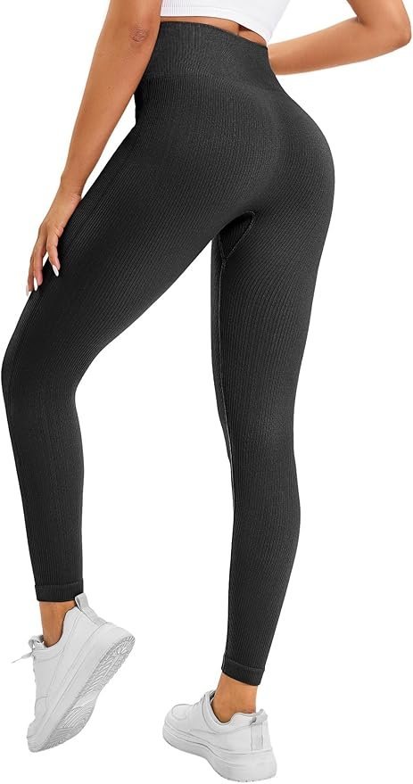 Legginsy Damskie Push-Up Sportowe Z Wysokim Stanem Fitness Czarne S