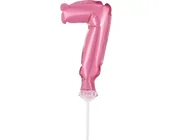 Balony i akcesoria - GO Balon foliowy cyfra 7 różowa - 13 cm BC-5RO7 - miniaturka - grafika 1