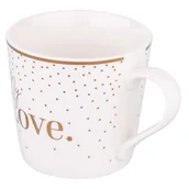 Kubki - Kubek do kawy i herbaty porcelanowy dekoracja My Love 350 ml biały 01010032007 - miniaturka - grafika 1