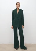 Spodnie damskie - MANGO - Spodnie garniturowe flare zielony - 40 - Kobieta - miniaturka - grafika 1