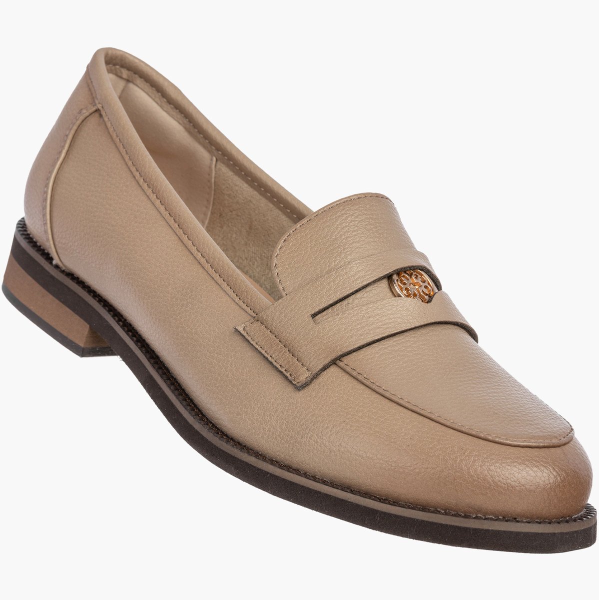 Mokasyny Damskie Skórzane Półbuty Eleganckie Buty Casual Beżowe Cambell 26-19301 39