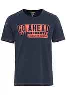 Koszulki męskie - Camel Active Męski T-shirt 409745/7T74, niebieski (Night Blue), S - miniaturka - grafika 1