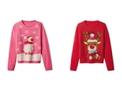 Swetry dla dziewczynek - esmara Sweter świąteczny dziecięcy z efektem LED - esmara® - miniaturka - grafika 1