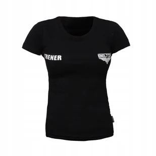 Beltor Koszulka Damska Trener Slim Girl T-shirt Sportowy Bawełna Czarny M - Koszulki i topy damskie - miniaturka - grafika 1