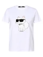 Koszulki i topy damskie - KARL LAGERFELD - T-shirt damski, biały - miniaturka - grafika 1