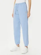 Spodnie sportowe damskie - Guess Jeans Spodnie dresowe W4YB33 KC811 Niebieski Regular Fit - miniaturka - grafika 1